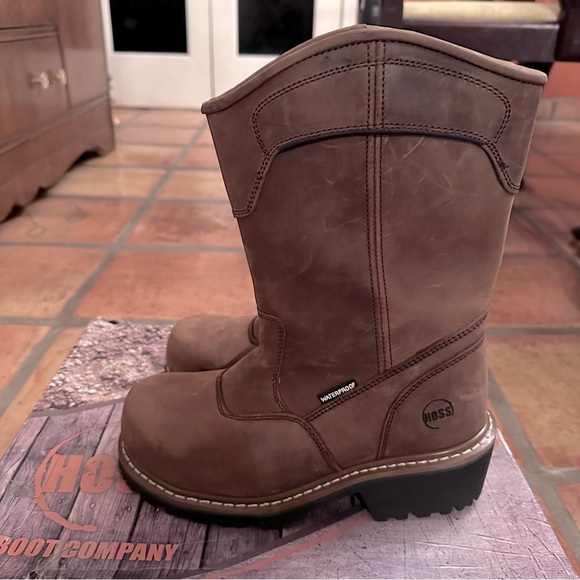 NEW Hoss Boot Company Aspen Logger Pull On Brown Boots - Size 7 EE - Picture 6 of 9